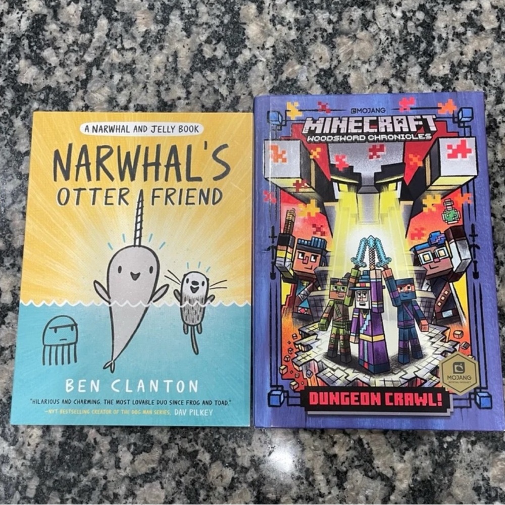 Narwhal’s Otter Friend & Minecraft Dungeon Crawl Books